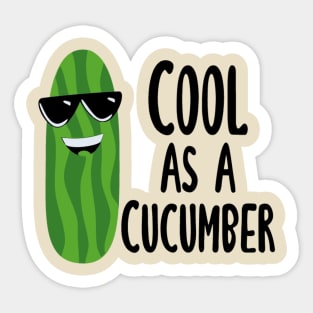 Cool as a Cucumber,Funny Food Pun,Kitchen Decor Sticker